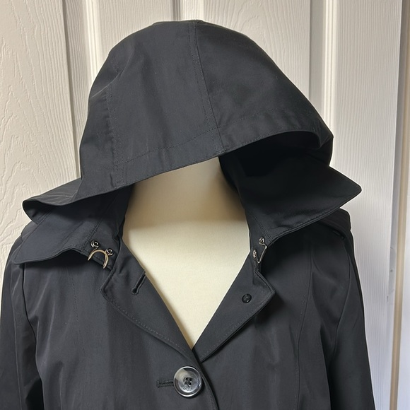 Michael Kors Single Breasted Black Trench Coat - Picture 3 of 11